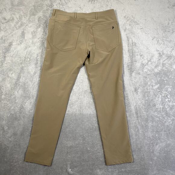 Public Rec 5 Pocket Athletic Fit Tech Pants Comfort Stretch Men 33x32 Tan - Picture 3 of 12